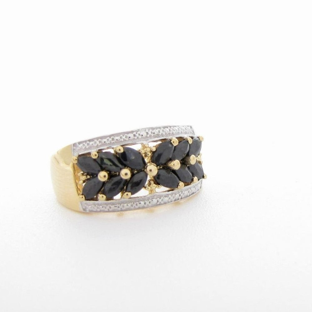 Sapphire Ring .925 SS with Gold Vermeil
